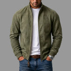ARDEN™ SUEDE BOMBER JACKET in olive green