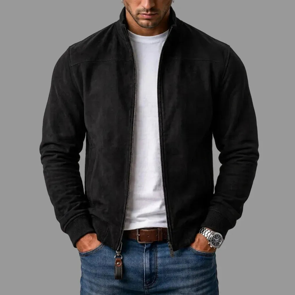 ARDEN™ SUEDE BOMBER JACKET in black