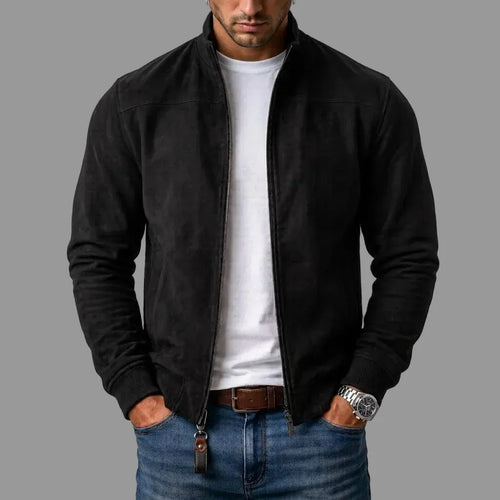 ARDEN™ SUEDE BOMBER JACKET in black