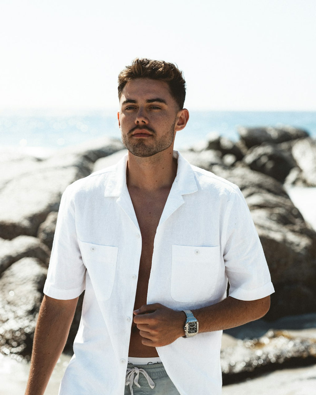 Vance Unstructured Linen Blazer